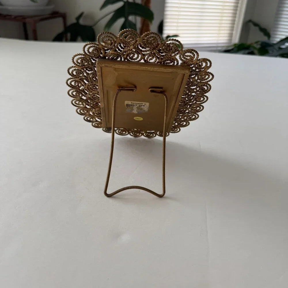 Vintage Fortunoff Brass Ornate Rectangular Photo Frame With Intricate Scroll